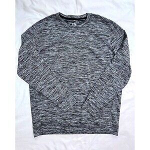 Liberty Pro Mens XL Heather Gray/Black Crew Neck Long Sleeve Stretch Knit Tee